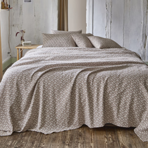Couvre lit en coton tissé, MIRAGE, Beige