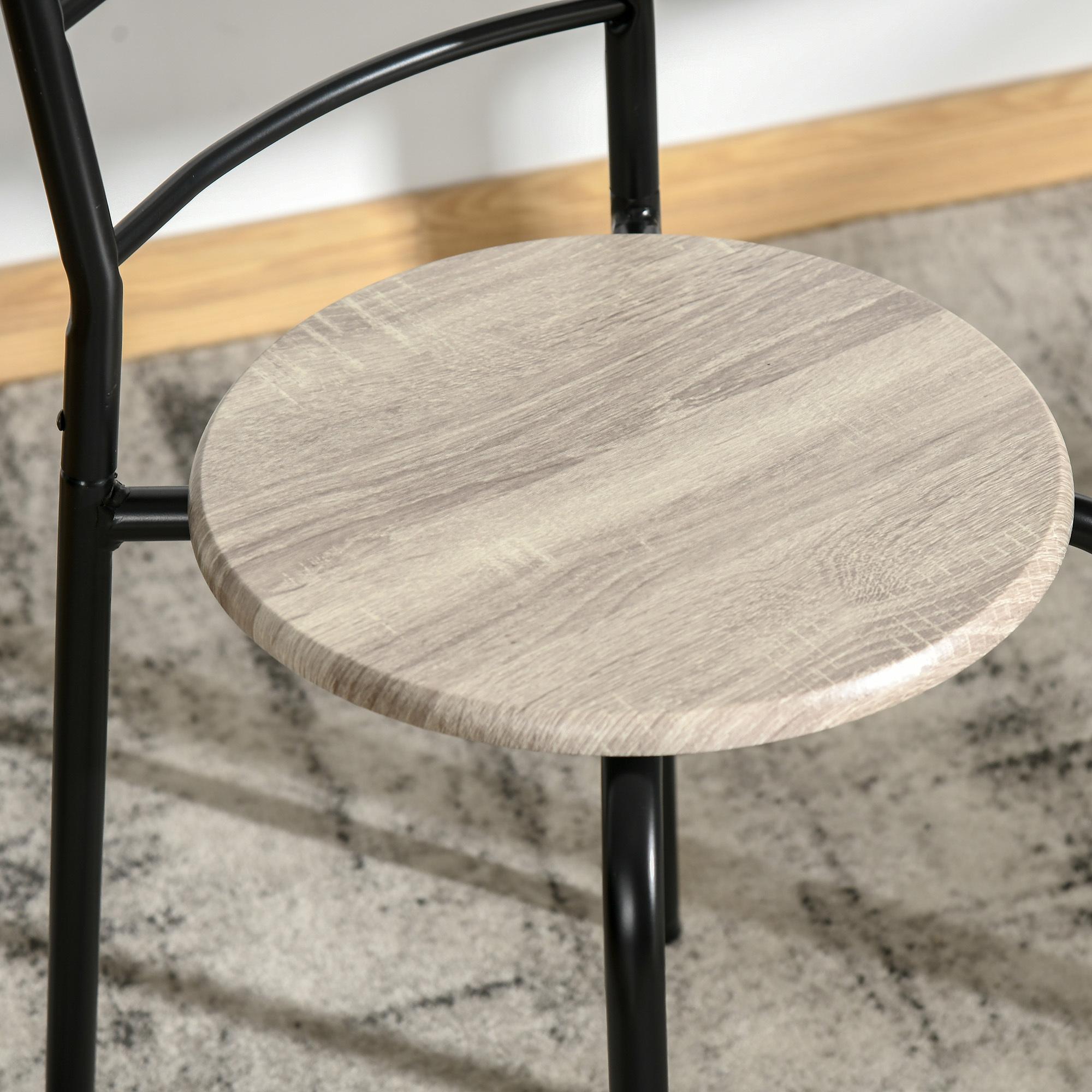 Ensemble table à manger 3 pièces avec 2 chaises style industriel - table extensible - acier MDF aspect chêne clair