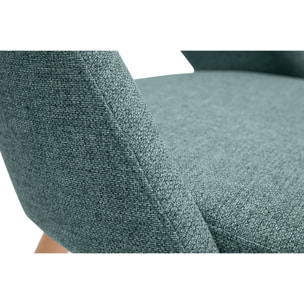 Chaises scandinaves en tissu vert de gris et bois clair (lot de 2) COSETTE