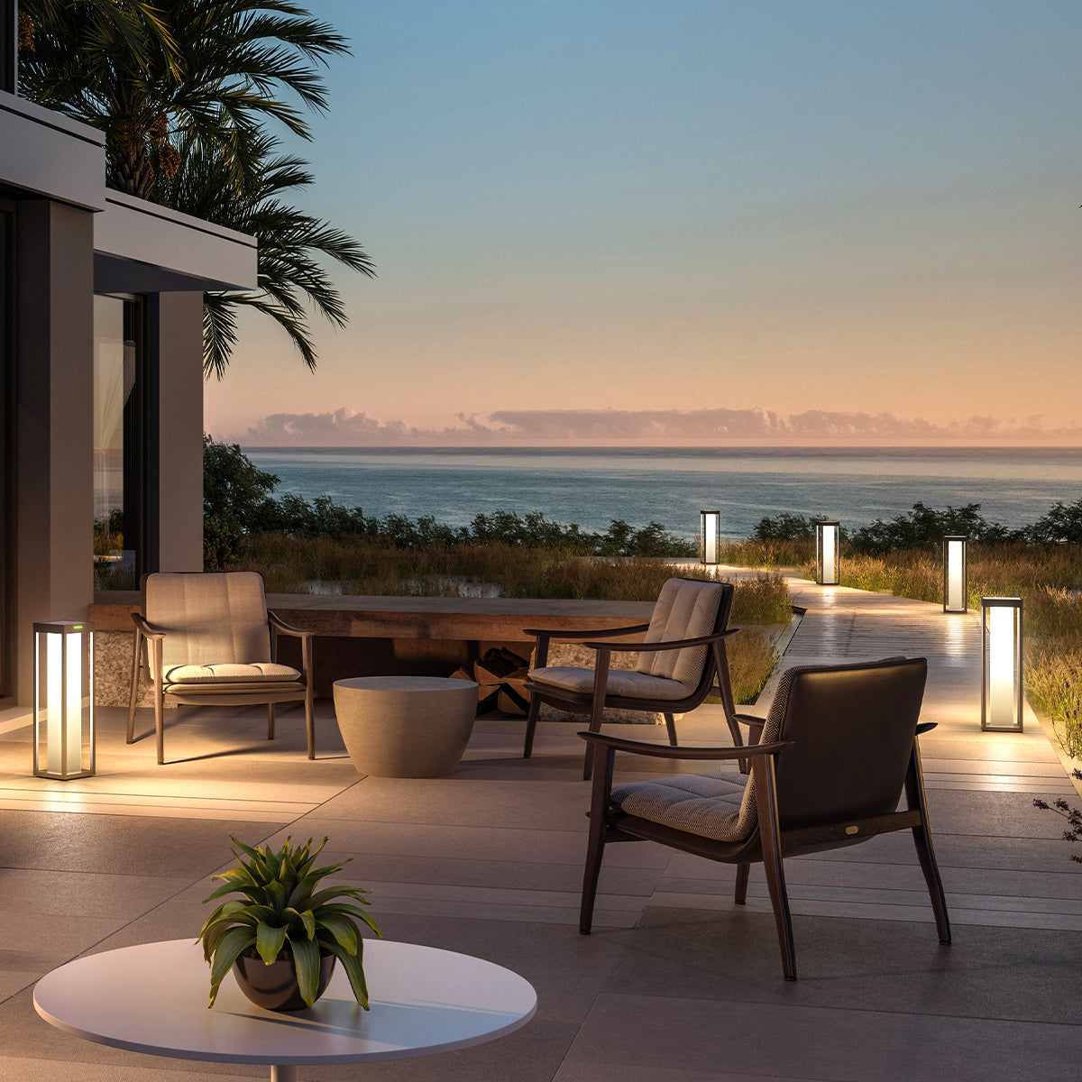 Borne solaire aluminium RADIA MOON H50CM