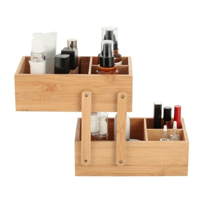 Organisateur de maquillage Bambou 2 niveaux ISALYS Beige MSV