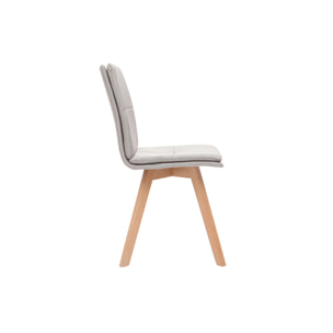 Chaises scandinaves en tissu beige et bois clair (lot de 2) THEA