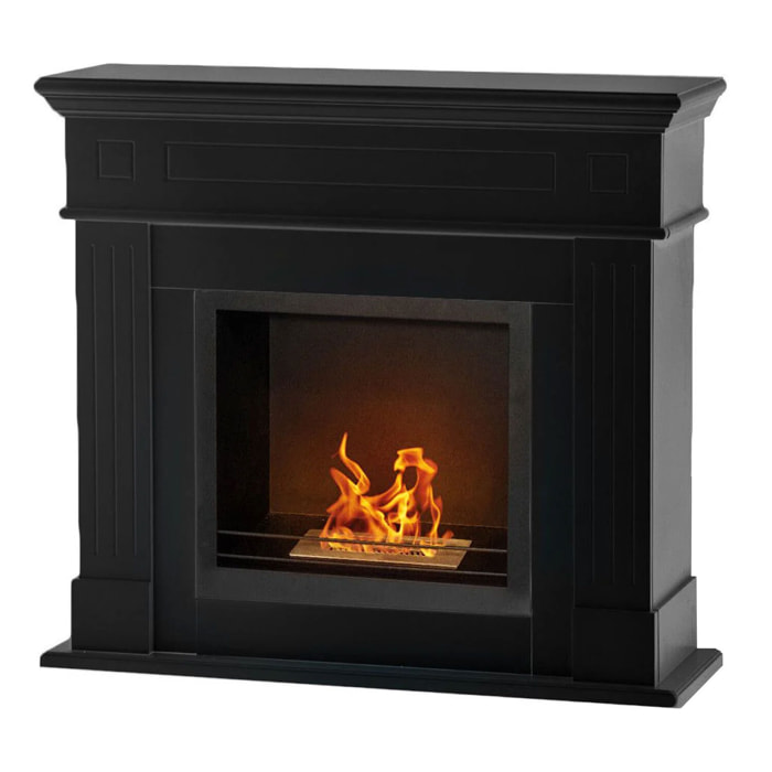 Cambridge - Camino a bioetanolo da terra in legno 110x37xH102 cm, colore nero