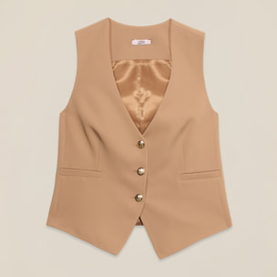 Oltre - Gilet in tessuto crêpe - Beige