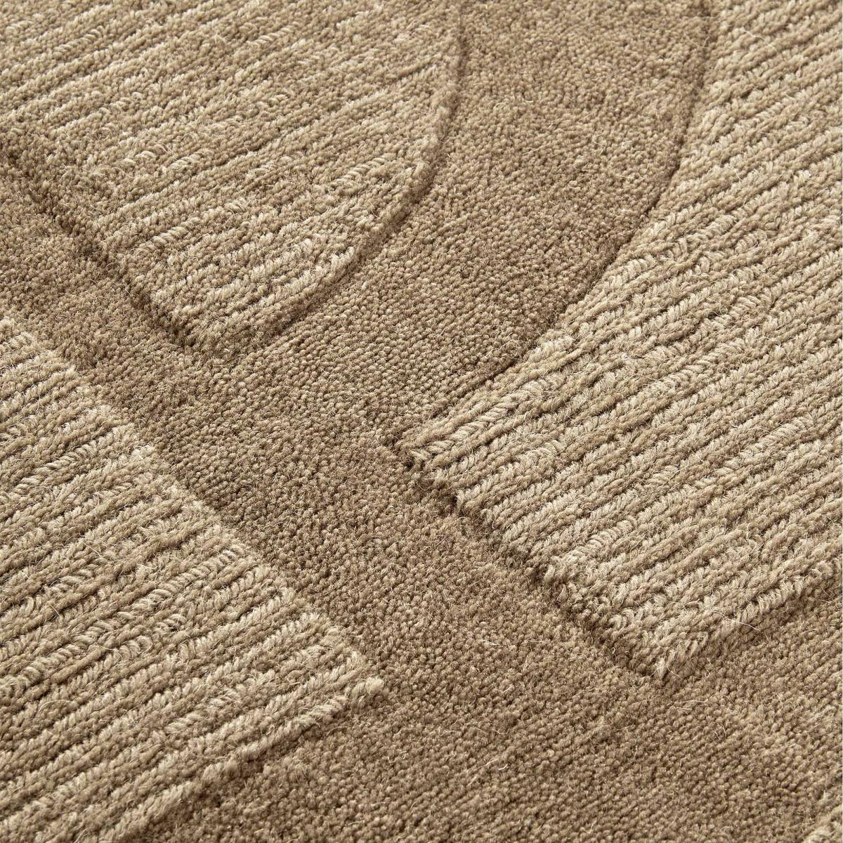 Tapis salon motif géométrique, laine tissée main, ziya authentique
