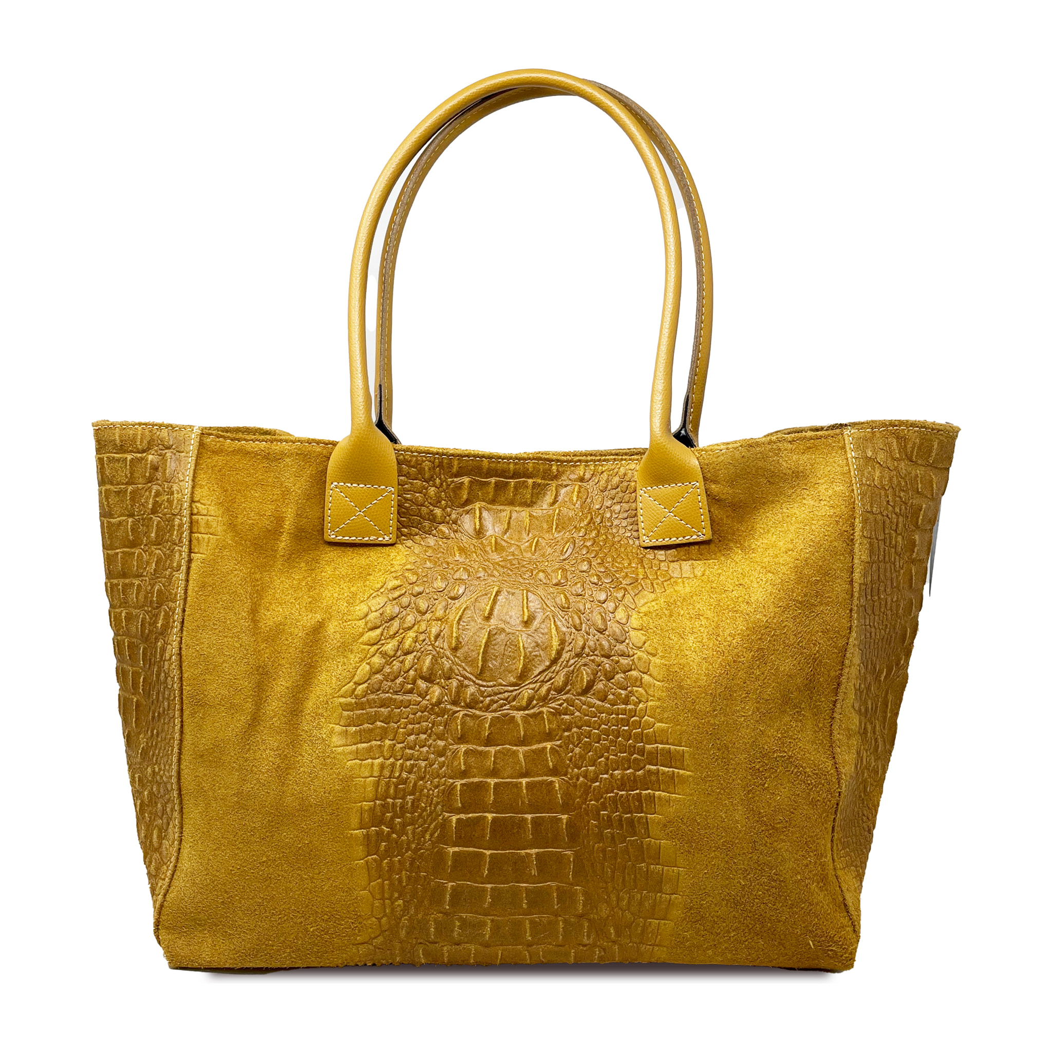 Chicca Borse - Borsa a Spalla Donna in Vera Pelle - Colore Cocco Senape