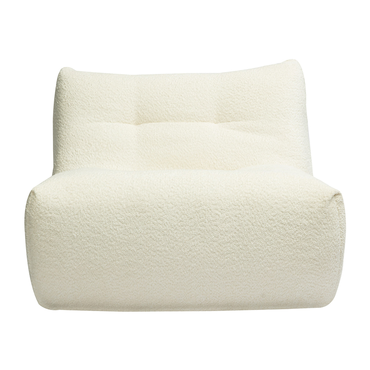 Fauteuil lounge en tissu bouclette blanc cassé BUMPY
