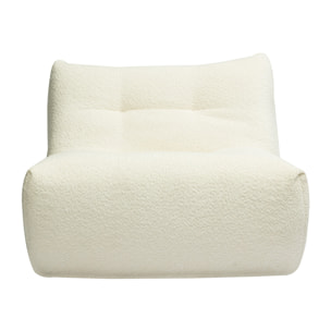Fauteuil lounge en tissu bouclette blanc cassé BUMPY