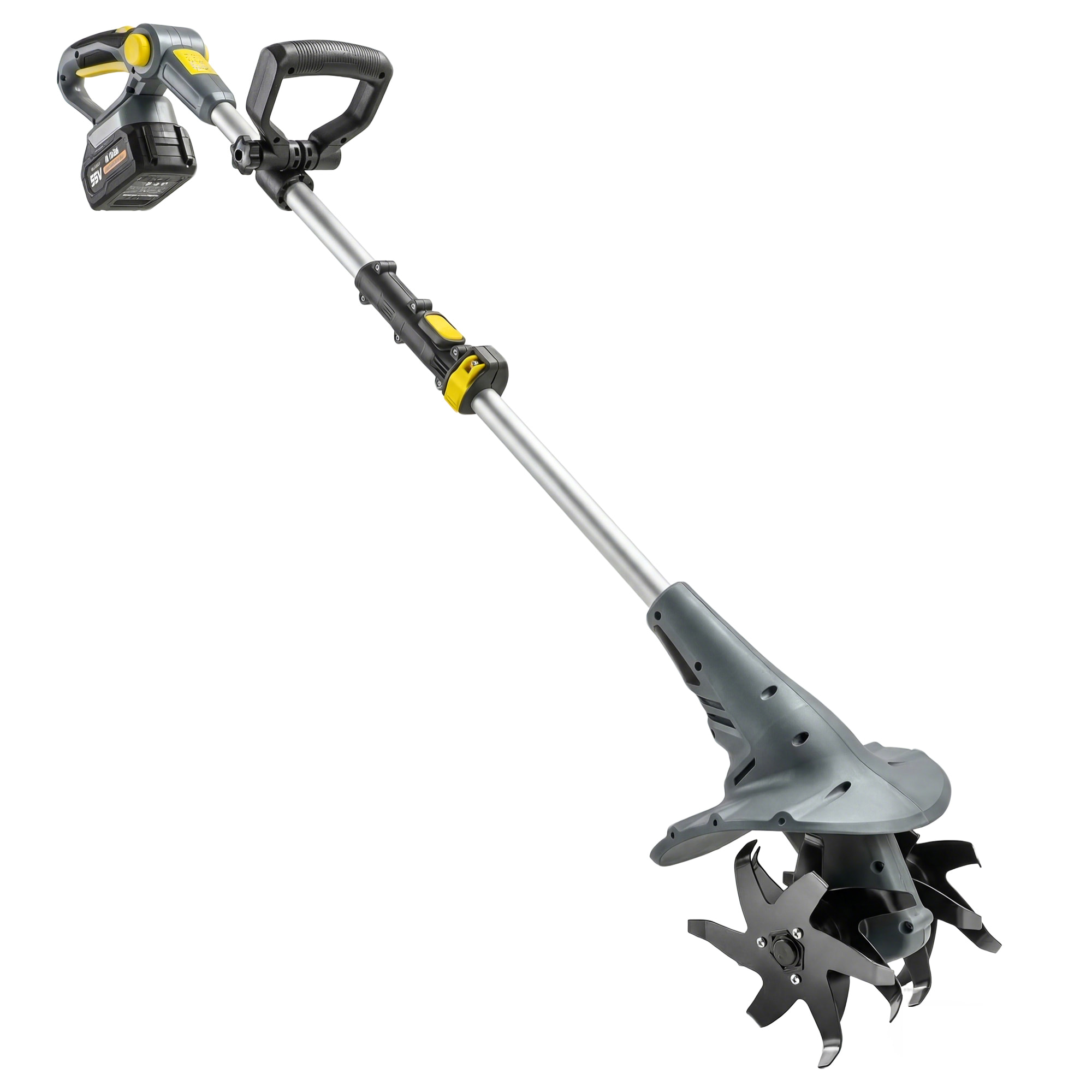 Motobineuse sans fil 355W 2 batteries 2 x 20V 4 fraises acier gris