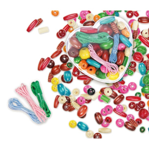 Perle in legno in confezione a forma di cuore