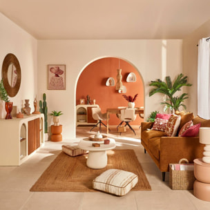 Coussin de sol Sienna 48x48x12cm beige lin