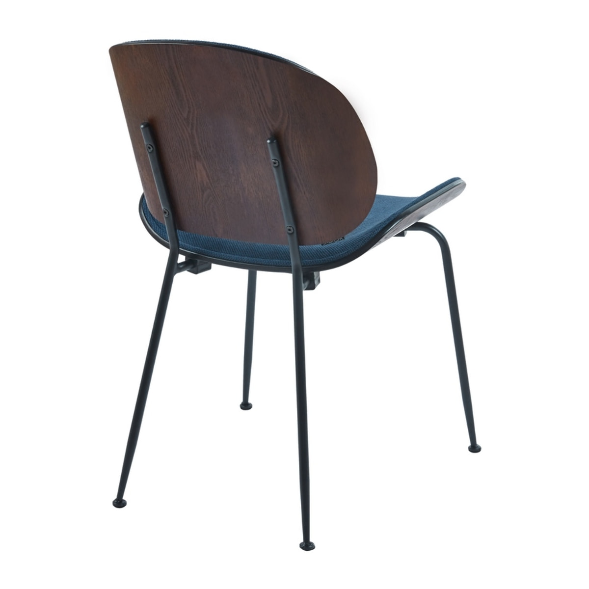 Set da 4 sedie moderne in tessuto blu con gambe nere - Elizabeth