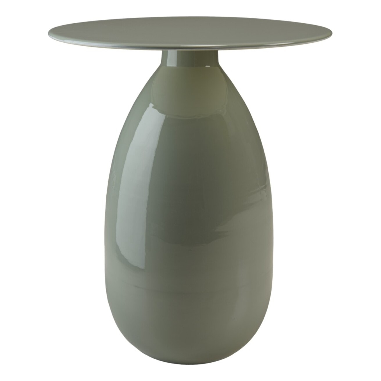 JAMES - Table d'appoint ronde 40x40cm en métal émaillé vert d'eau