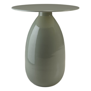 JAMES - Table d'appoint ronde 40x40cm en métal émaillé vert d'eau