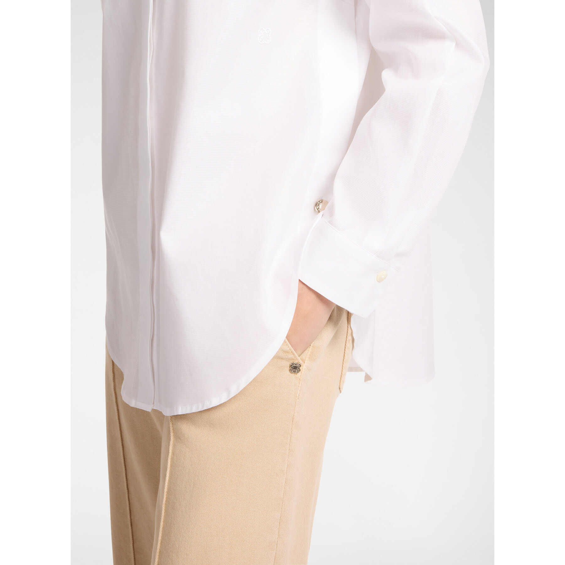Elena Mirò - Camicia ampia in Oxford - Bianco