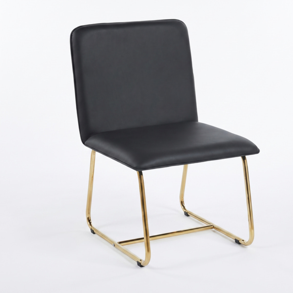 Sedia Imbottita in Similpelle con Gambe Oro, Design Moderno ed Elegante per Sala da Pranzo, Cucina, Soggiorno, Studio e Ufficio