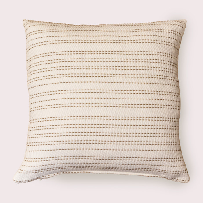 Naturals - Funda de Cojín Estampado - Con Cremallera - Sin relleno - 50% Algodón - 50% Poliéster - Jacquard - Alba Beige