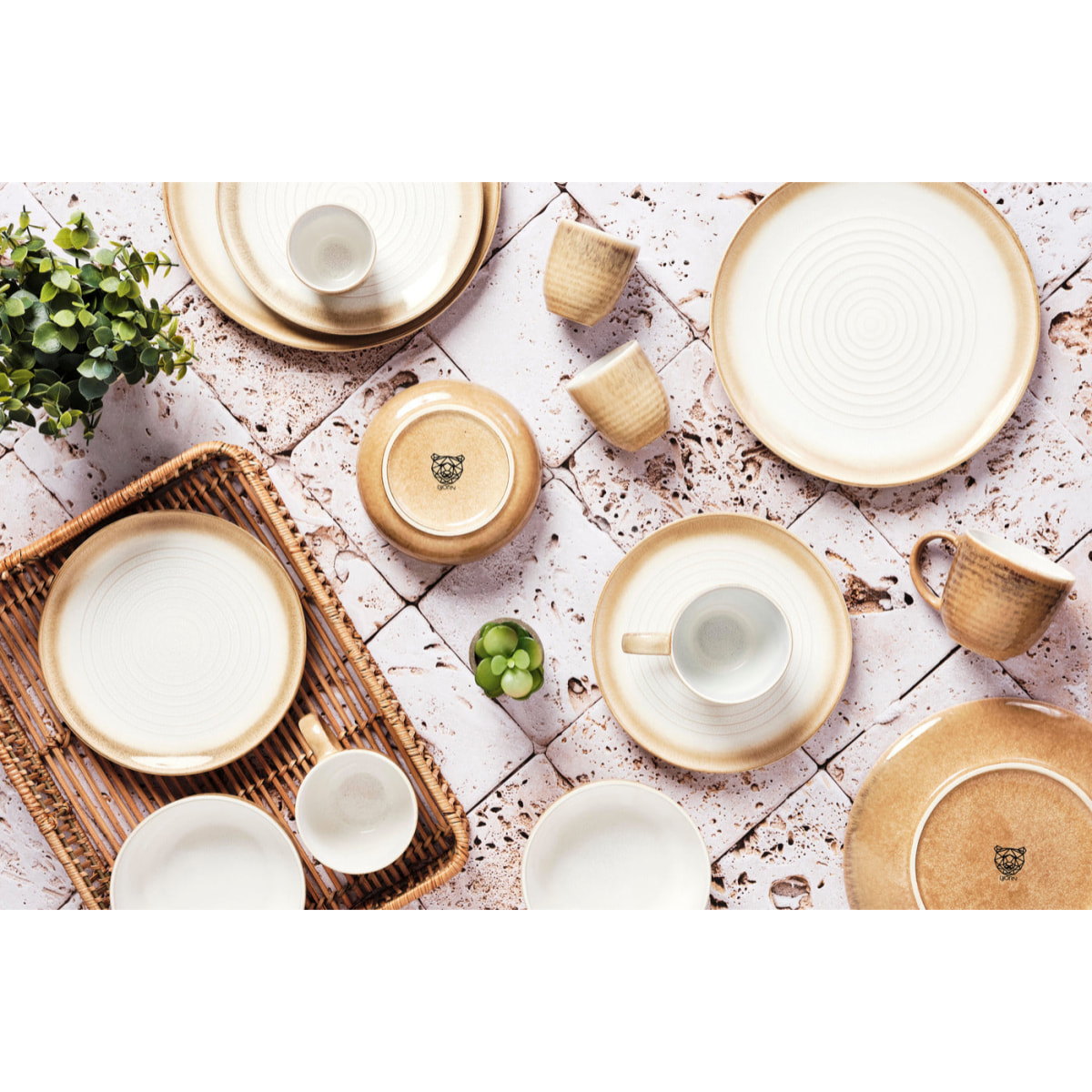 Assiette COSMOS Ø21,5cm - 6 pièces - Crème