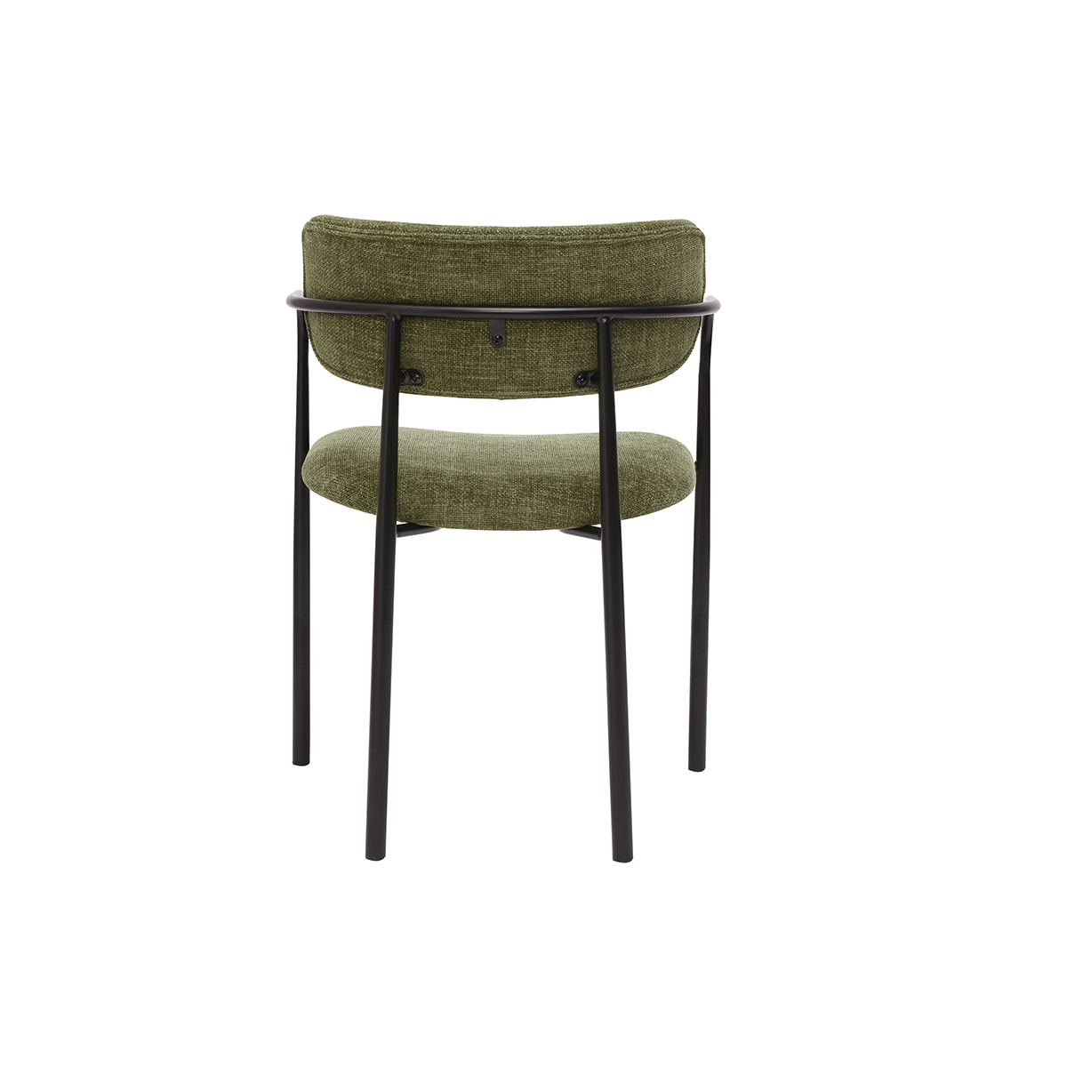 Chaises en tissu effet velours texturé vert kaki et métal noir (lot de 2) SWIFT