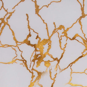 Tovaglietta in plastica bianco e oro effetto marmo tondo cm ø38