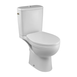 WC à poser sans bride sortie horizontale Patio avec abattant frein de chute déclipsable