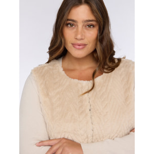 Fiorella Rubino - Gilet effetto peluche - Beige