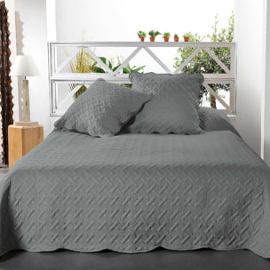 Couverture molletonné surpiquage graphique - Gris Foncé