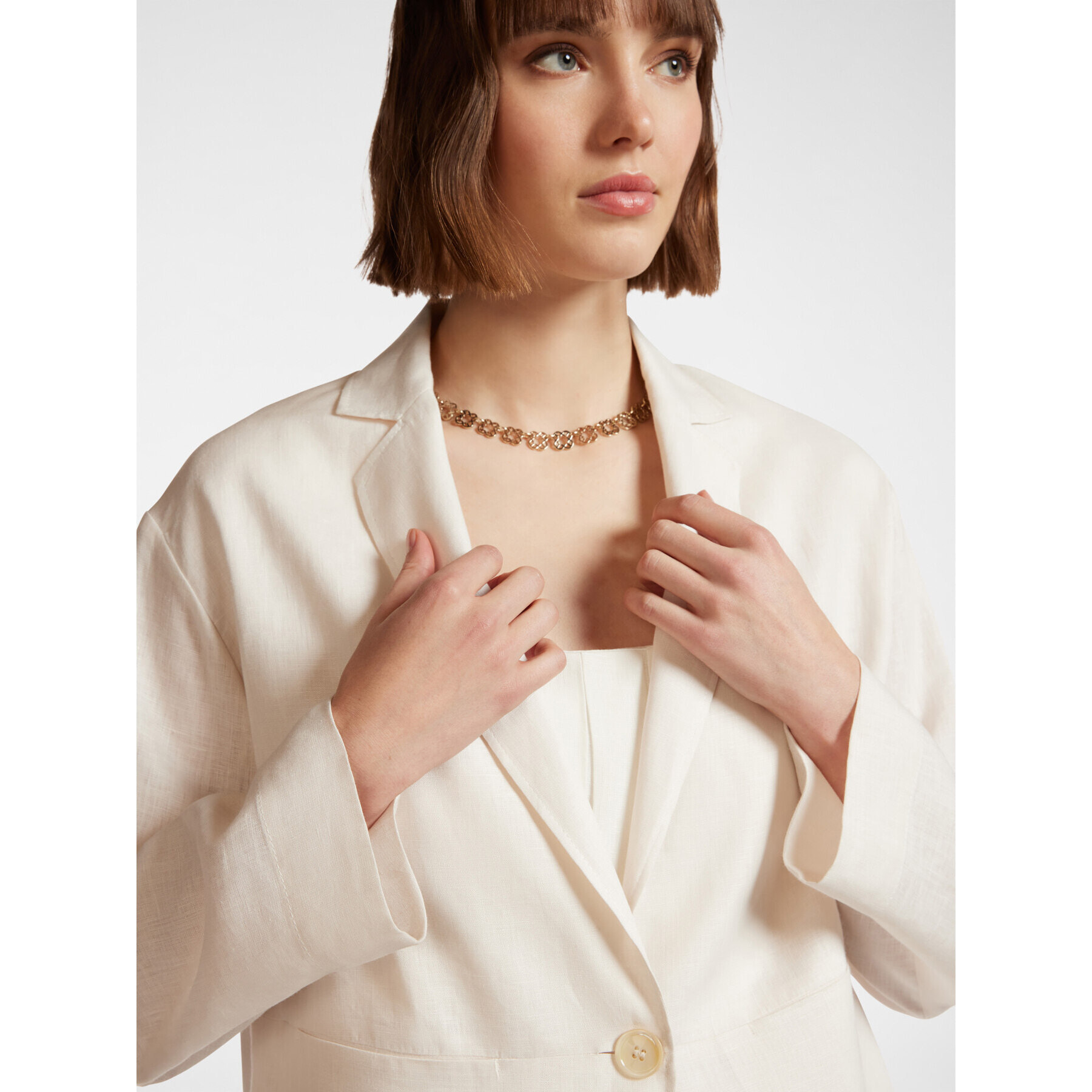 Elena Mirò - Blazer in lino - Bianco