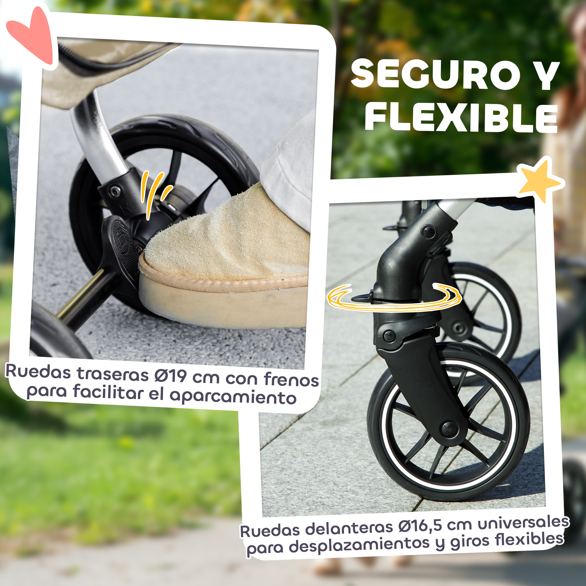 para Perros Plegable Cochecito para Perros Pequeños hasta 10 kg con Ruedas Universales Marco de Aluminio Correa de Seguridad Cojín Lavable y Ventanas 80x48,5x106 cm Caqui