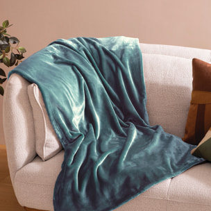 Plaid flanelle Cuddly bleu 180x230cm