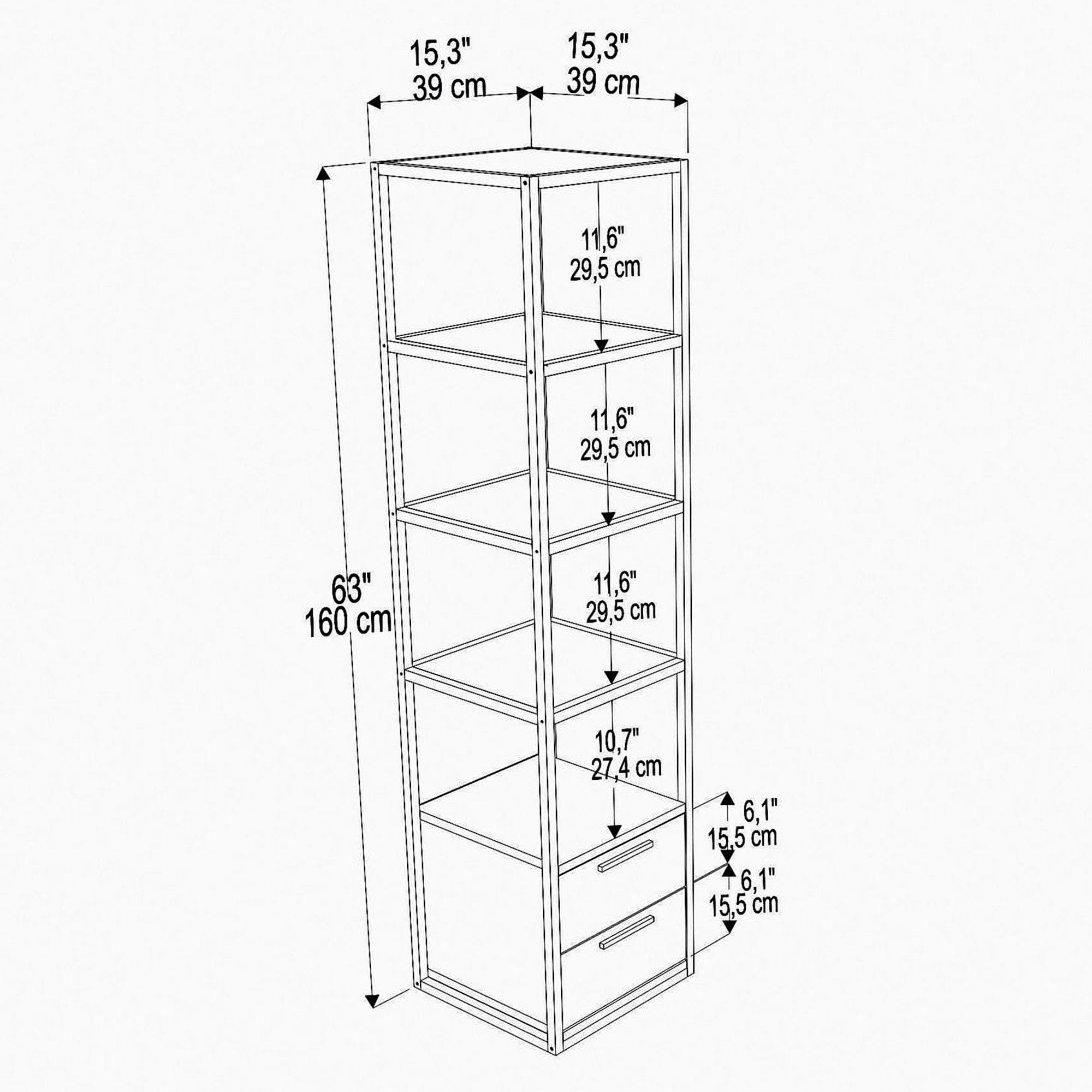 Librería, 100% tablero de aglomerado rechapado en melamina, color negro_x000D_
antracita