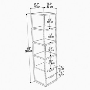 Librería, 100% tablero de aglomerado rechapado en melamina, color negro_x000D_
antracita