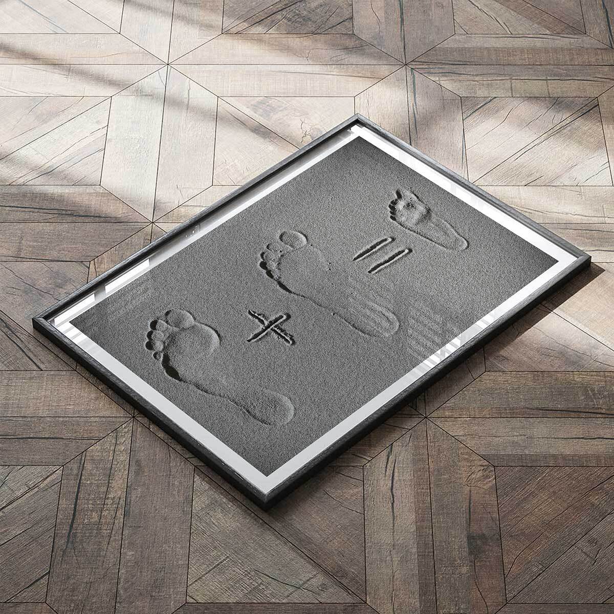 Affiche enfant faire part  Affiche + cadre en bois - Noir