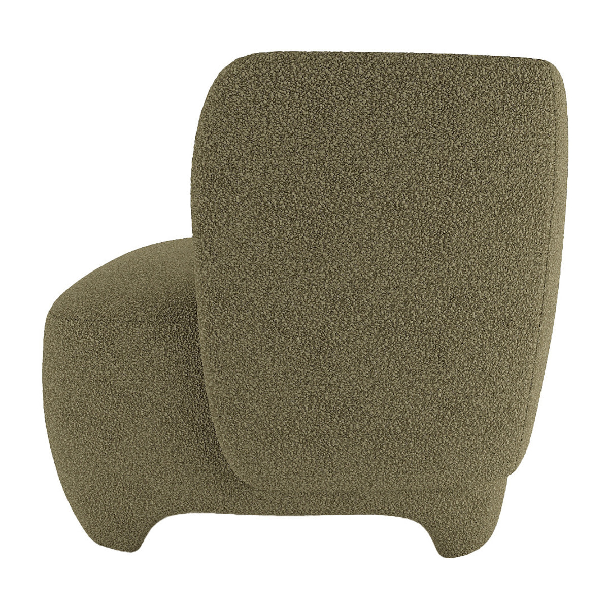 NOA - Fauteuil en laine bouclée vert kaki