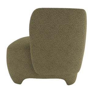 NOA - Fauteuil en laine bouclée vert kaki