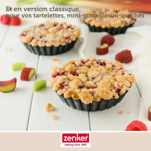 Ensemble de 12 Moules à tartelettes 10 cm Zenker Black Metallic