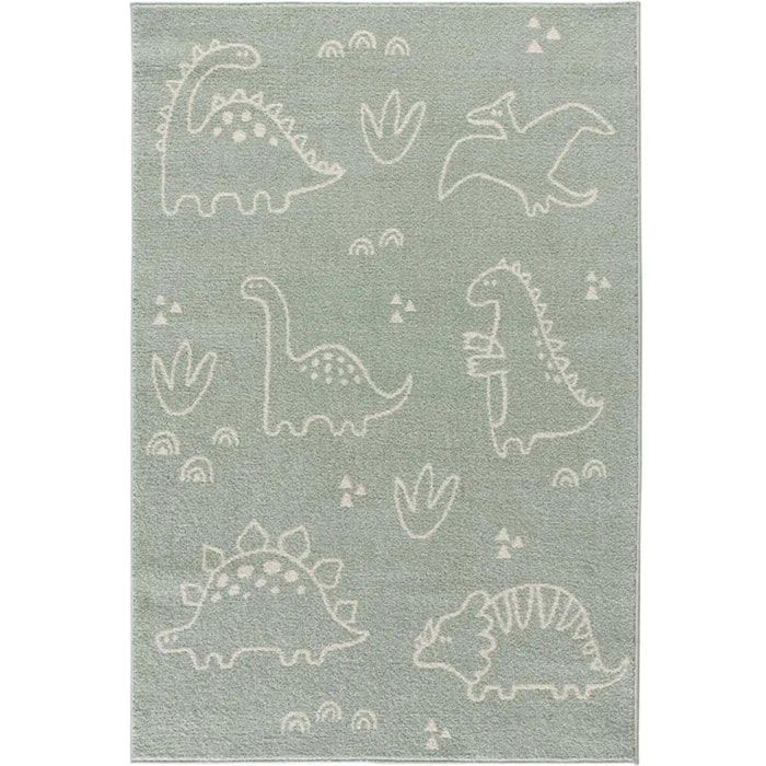 BEATS Alfombra infantil de dinosaurios en color verde.