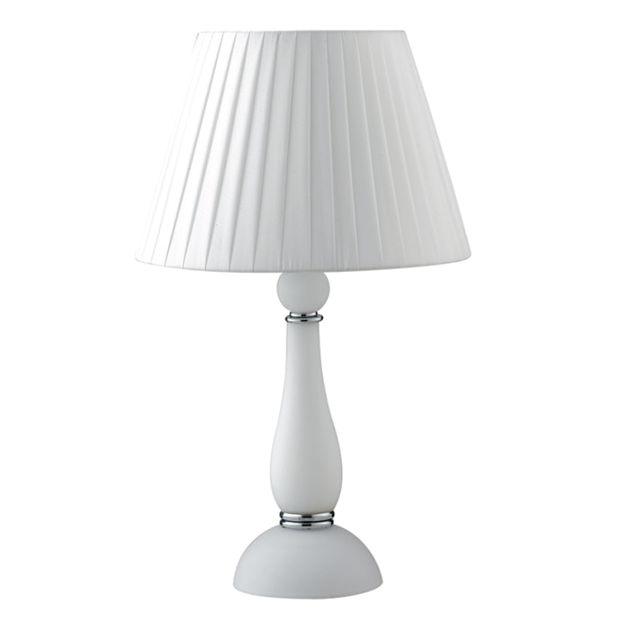 Lampada da tavolo ALFIERE in vetro soffiato bianco stile candelabro