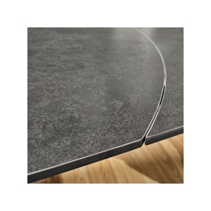 Table en céramique rallonges rotatives 120/180 cm - anthracite - BRERA
