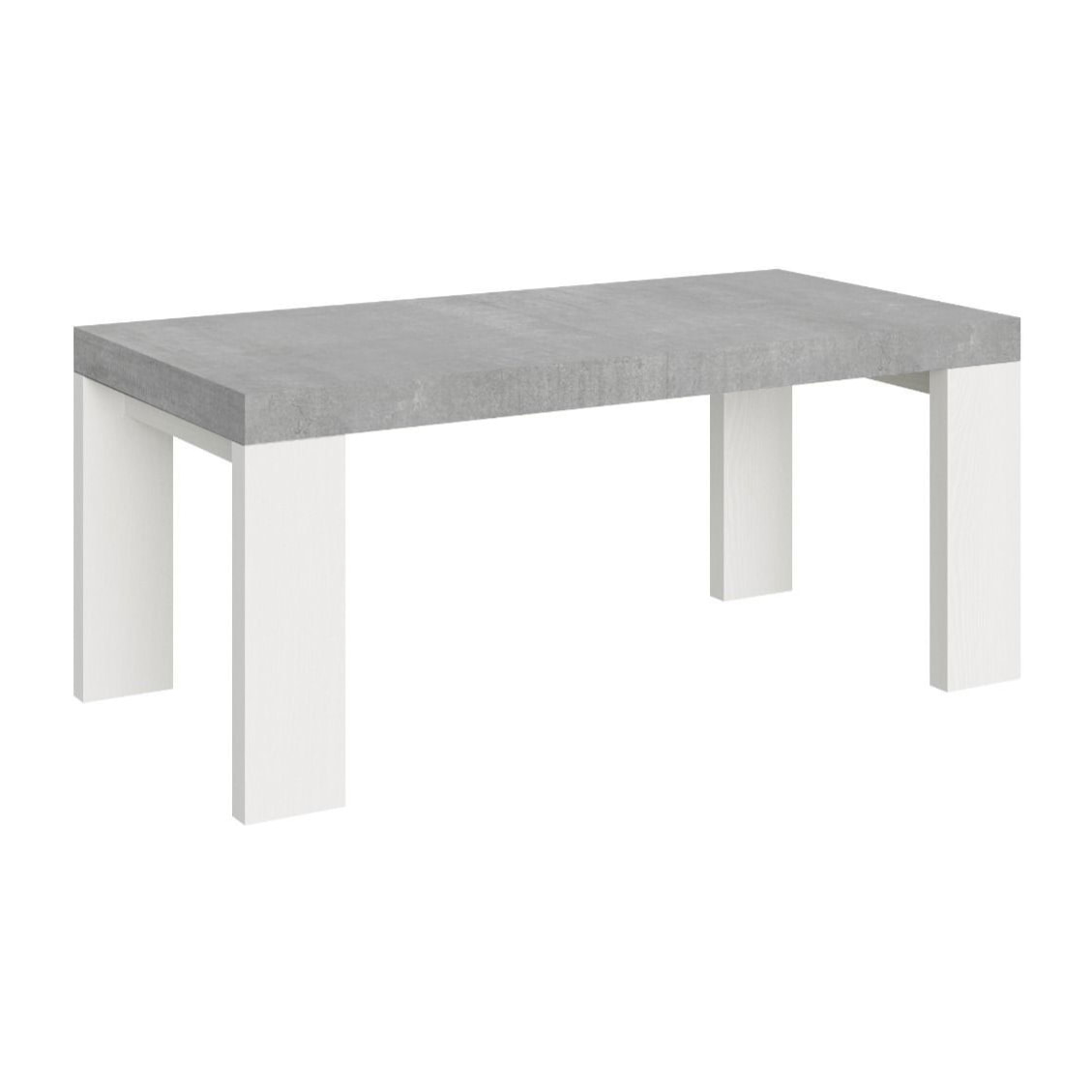 Table Roxell Mix Extensible dessus Ciment structure Frêne Blanc 90x180 Allongée 440