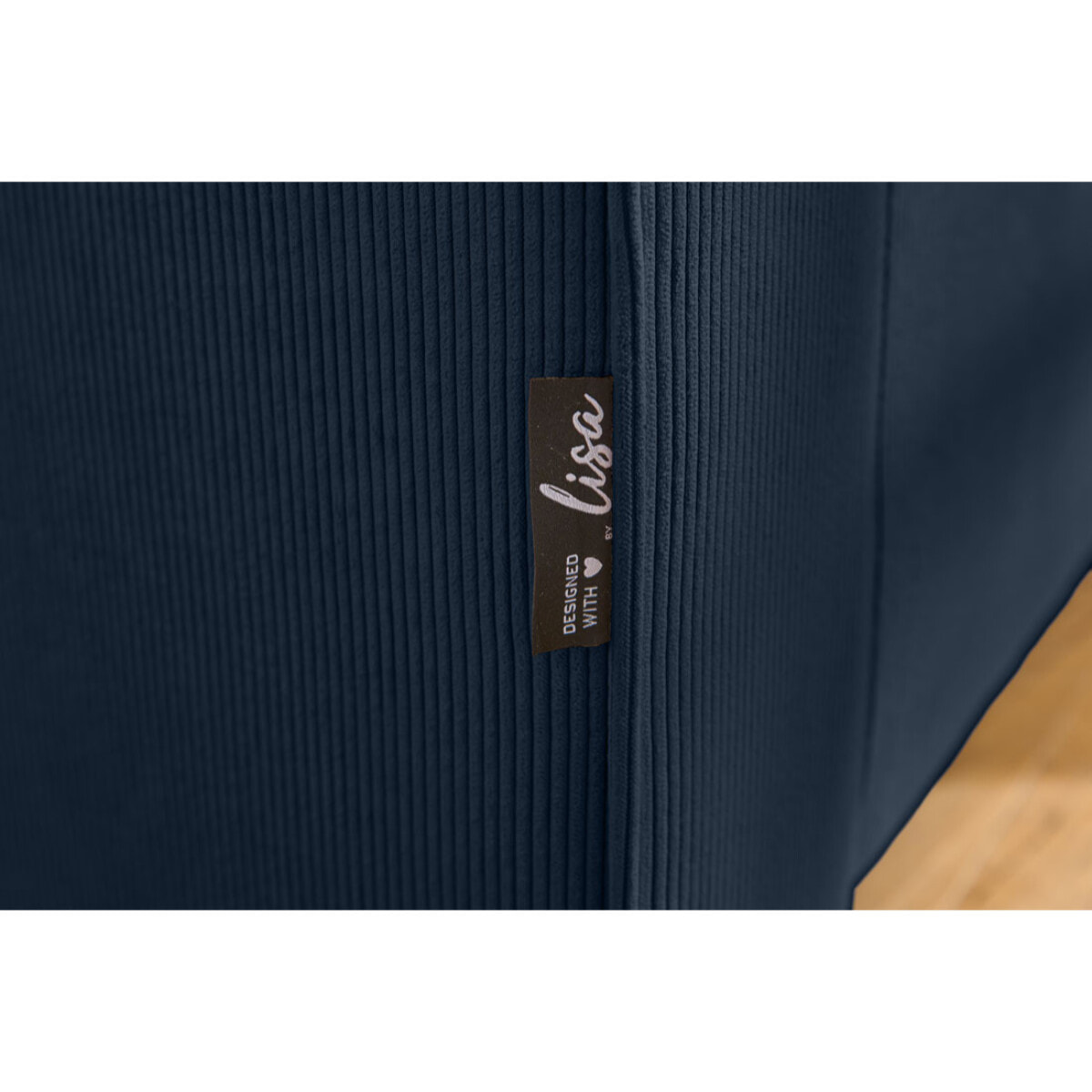 Albane - canapé 3 places - en velours côtelé - Bleu Ardoise