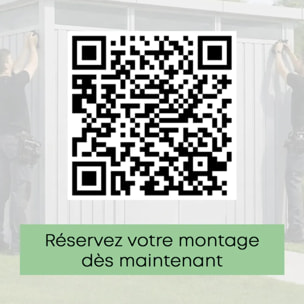 Abri de jardin métal vert Yardmaster 6,44 m² + kit d'ancrage