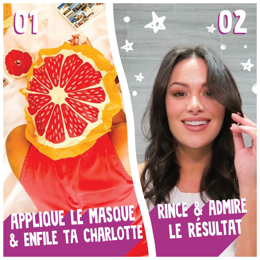 Masques Capillaires et Charlottes - Bear Fruits - Pamplemousse : Antioxydant et Volume - Pack de 3