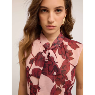 Motivi - Blusa floreale in creponne - Rosa cipria