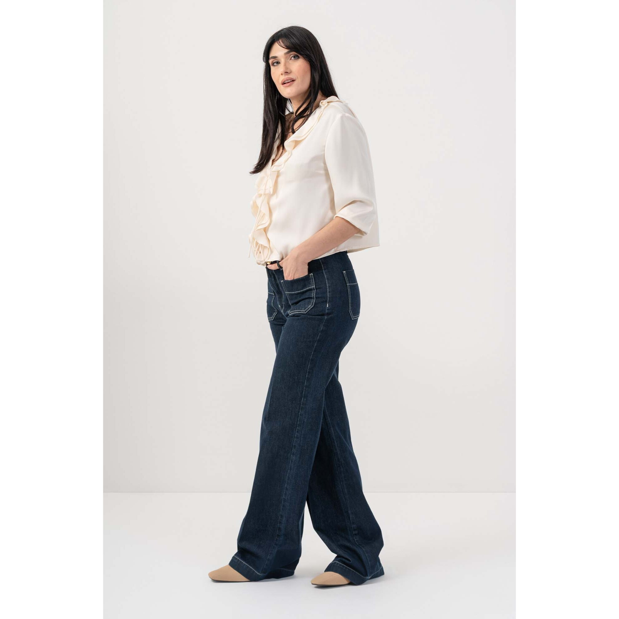 Kocca - Pantaloni in denim wide-leg Donna