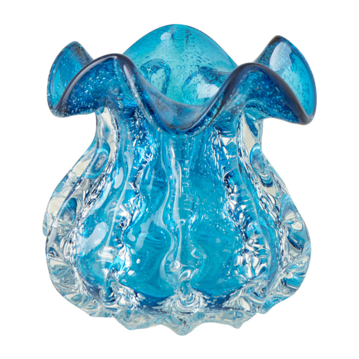 J-Line Vase Ralph - verre - bleu - small