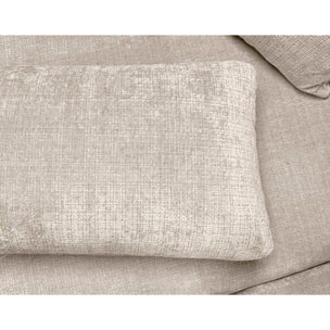 Miro - Canapé d'angle gauche 4 places convertible avec coffre en velours texturé - Beige