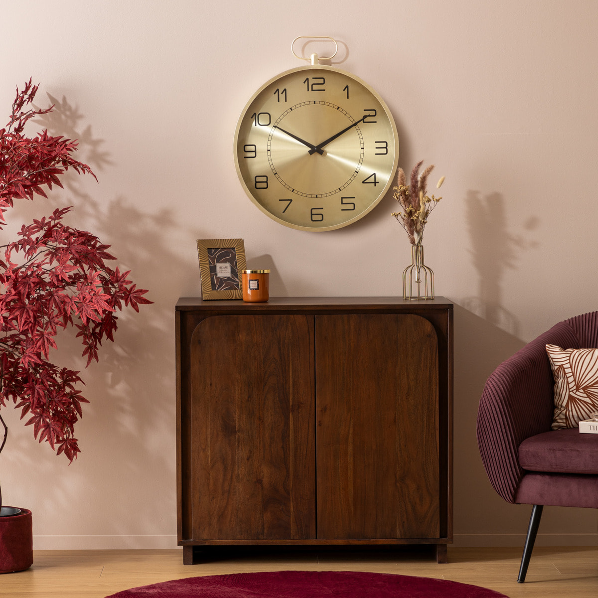 Horloge à gousset Irina métal doré D53cm