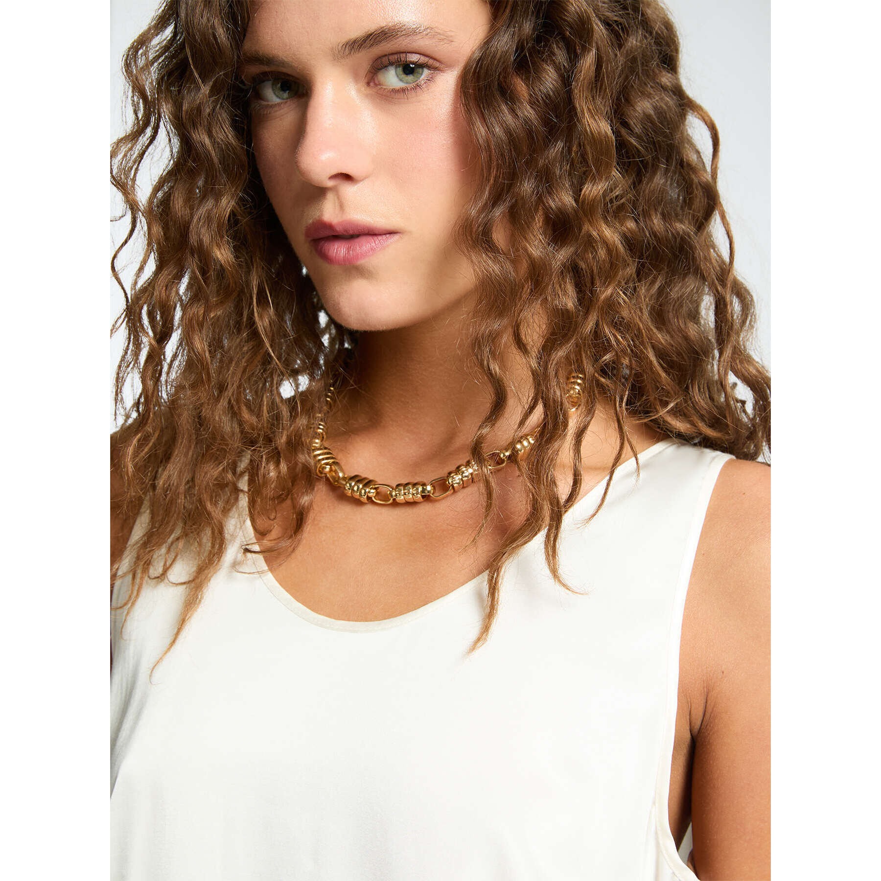 Elena Mirò - Top in raso - Bianco