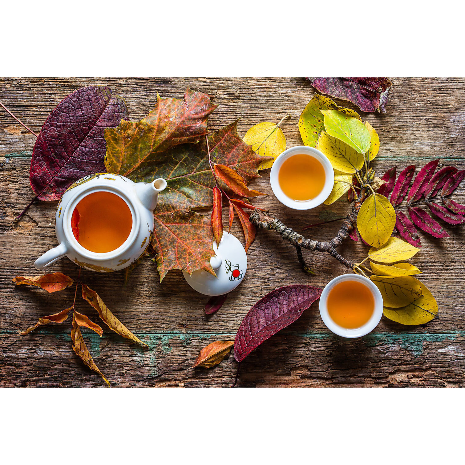 Tableau cuisine feuille de thé Toile imprimée